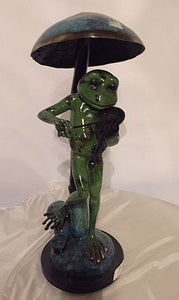Eager Frog with Violin Sculpture