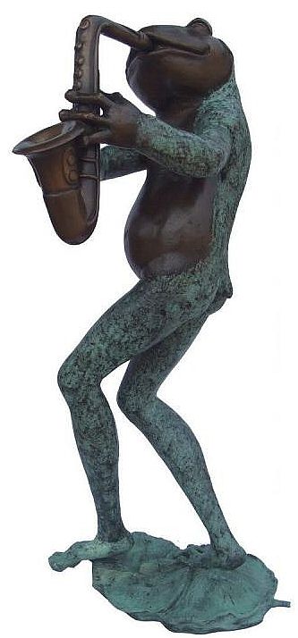 Saxophone Frog Player Fountain Statue