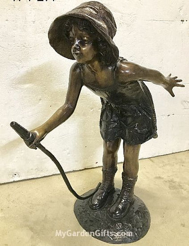 Girl with Hose Fountain Statue