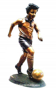 Soccer Boy Kicking Ball Sculpture