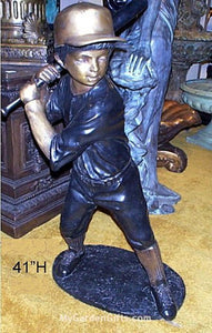 Young Baseball Boy - Bronze Sculpture