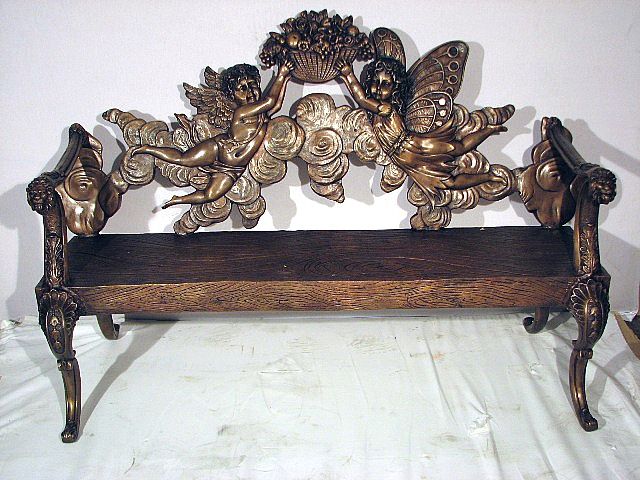 2 Angels Garden Bench - Bronze