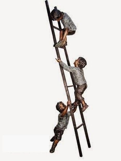 Three Boys and a Ladder Sculpture
