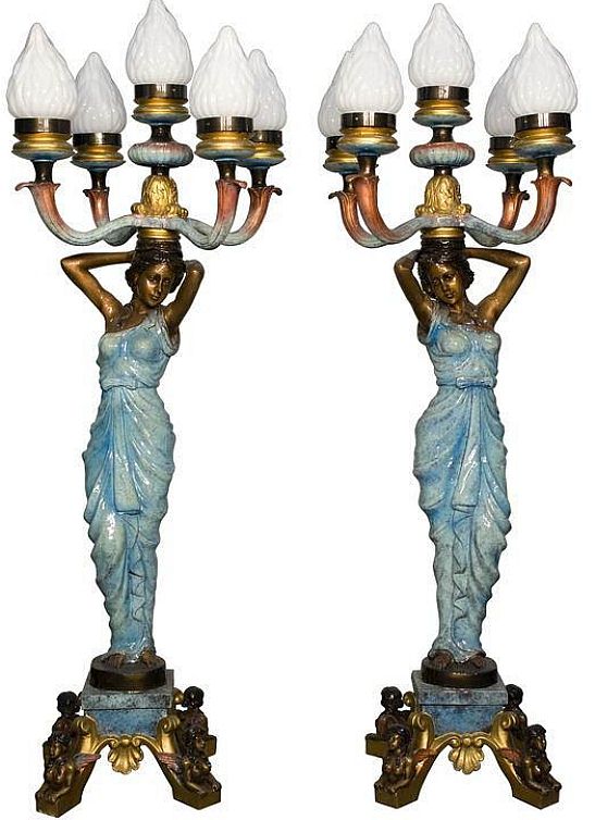 Ladies of the Night Lamp Statues