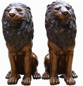 Guarding Lion Sculptures Set