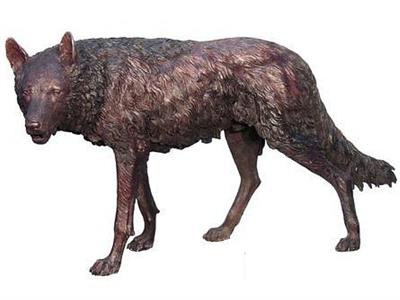 Lone Wolf Standing - Bronze Sculpture