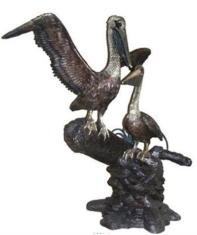 2 Pelican Fountain Sculpture - Life Size