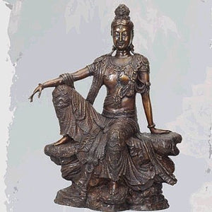 Resting Kwan Yin Sculpture - Bronze