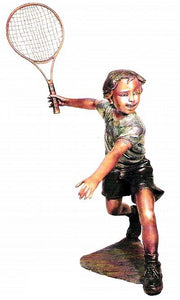 Young Tennis Star Bronze Sculpture