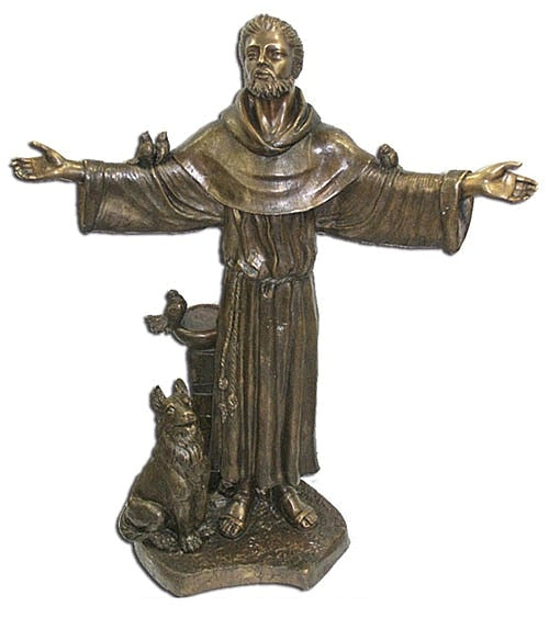 Saint Francis Statue with Birds