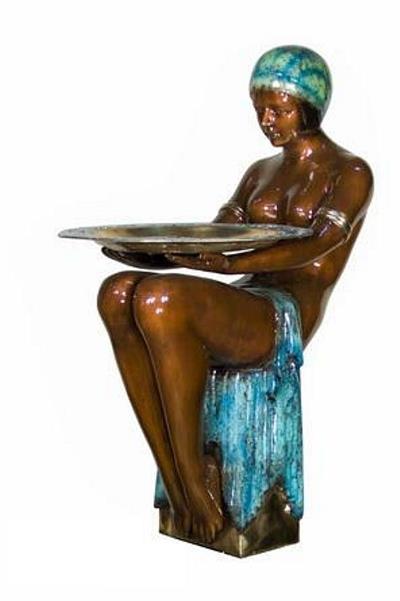Art Deco Woman with Tray Sculpture