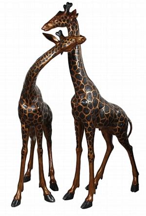 Set of Bronze Giraffe Sculptures