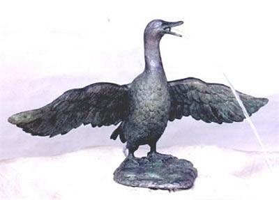 Duck with Open Wings Fountain Statue