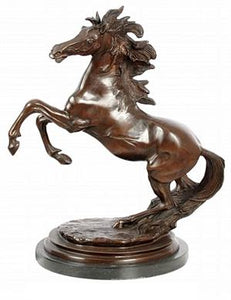 Galloping Horse Sculpture on Base
