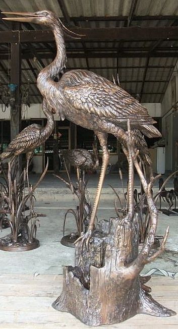 Resting Heron Sculpture
