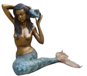 Mermaid with Conch Fountain Sculpture