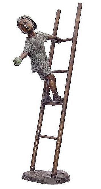 Baseball Boy on Ladder Sculpture