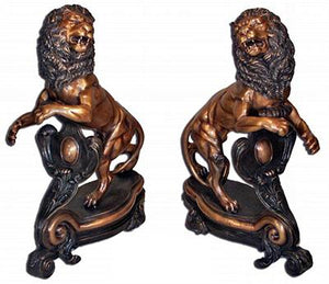 Guardian Lions - set of 2 Bronze Lion Sculptures