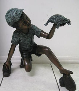 Little Boy with his Turtle Fountain Statue