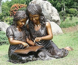 Reading Mom and Daughter Sculpture