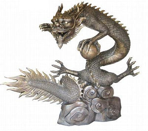 Life Size Dragon Sculpture with Pearl