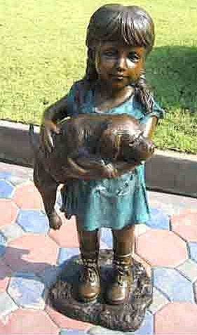 Little Girl with her Puppy Statue