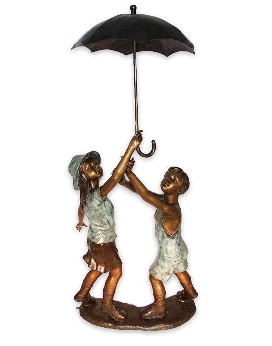 Umbrella Children Fountain Statue