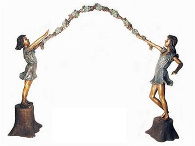 2 Girl Sculptures Making an Arbor