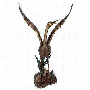 Heron Fountain Statue - Wings Outstretched