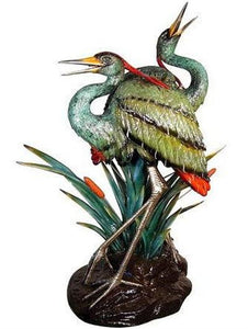 Life Size Heron Fountain Sculpture - Color