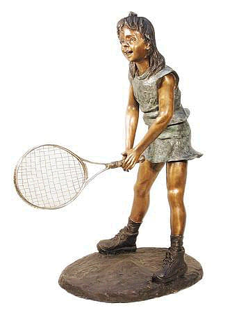 Young Tennis Girl Statue