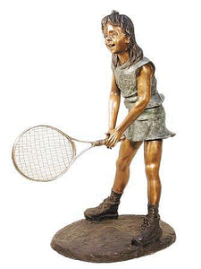 Young Tennis Girl Statue