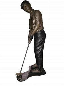 Male Golfer with Club Statue