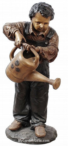 Garden Boy with Watering Can Fountain Sculpture