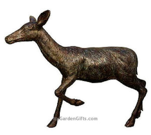 Walking Female Deer Sculpture in Bronze