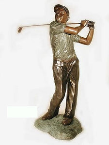 Life Size Swinging Golfer Sculpture