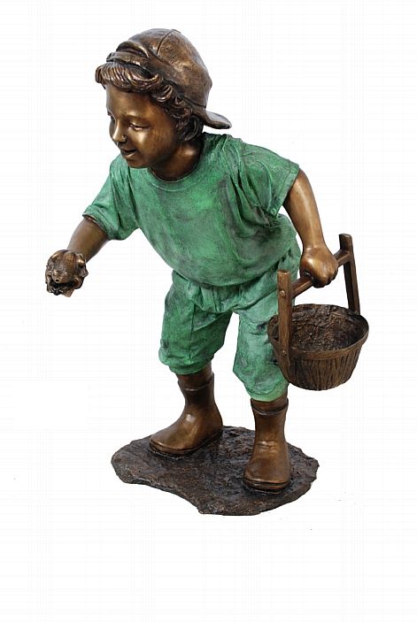 Boy with Frog and Pail Fountain Sculpture