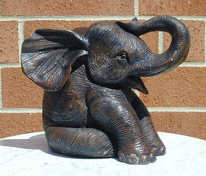 Bronze Sitting Elephant Sculpture