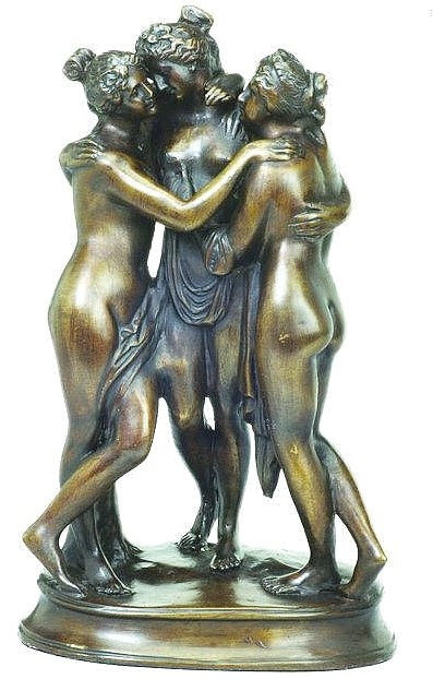 The Three Graces Tabletop Sculpture - Bronze