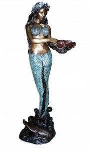 Life Size Standing Mermaid with Shell