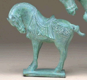 Small Tang Horse Sculpture - Veridgris Finish