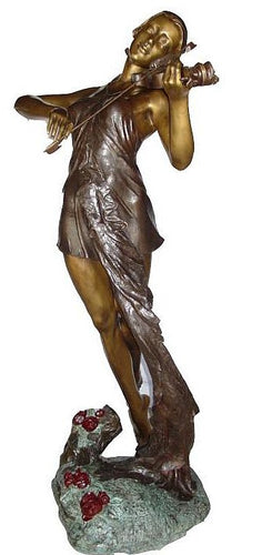 Woman with Violin Sculpture