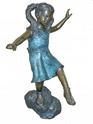 Balancing School Girl Sculpture
