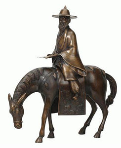 Chinese Scholar on His Horse Bronze Sculpture