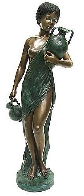 Woman Holding Urns at the Well Sculpture
