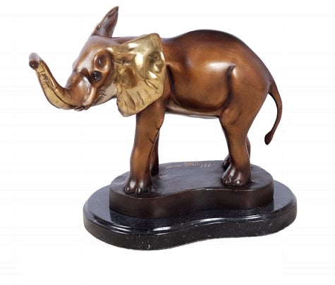 Standing Elephant with Upturned Trunk on Base