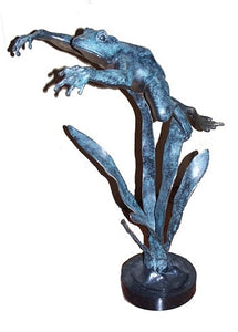 Leaping Frog Amidst Plant Sculpture
