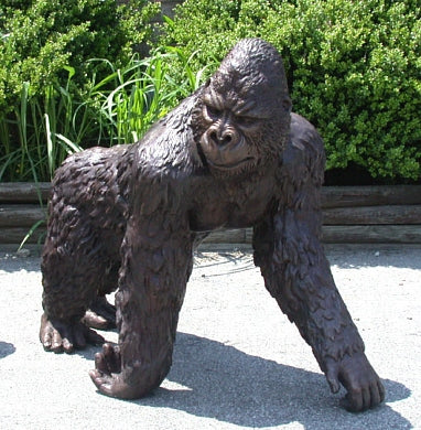 Knuckle Walking Bronze Gorilla Sculpture