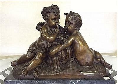 Cherubs at the Well Bronze Sculpture