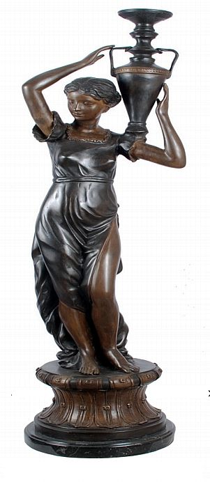 Rebecca Holding Urn on Shoulder - Bronze Sculpture